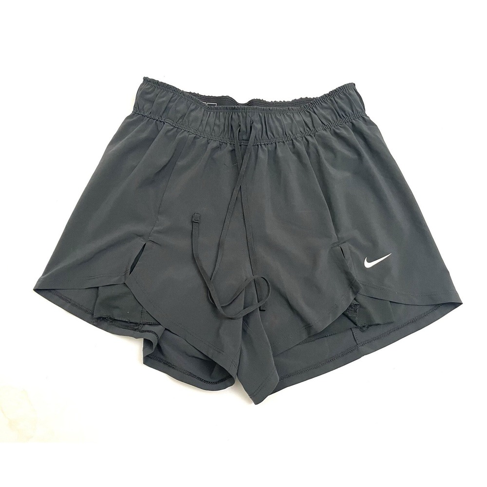 Nike Dri-Fit Running Shorts Women's XS 4" Inseam Black Drawstring Athletic